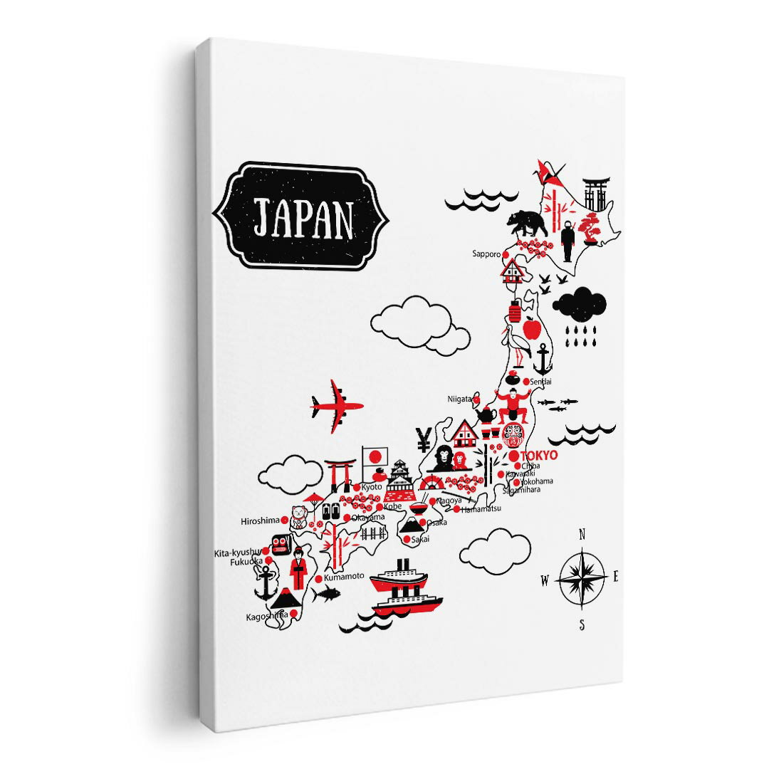 アートパネル 絵 絵画 飾り 選べるサイズ 420×594 mm A2 モダン 玄関 写真 フォト インテリア おしゃれ 014136 日本 地図