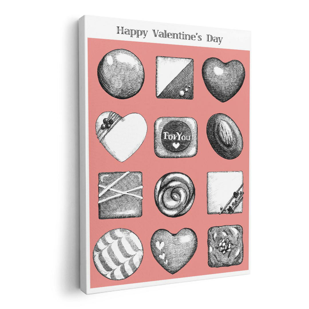 アートパネル 絵 絵画 飾り 選べるサイズ 420×594 mm A2 モダン 玄関 写真 フォト インテリア おしゃれ 015397 ハート チョコ ピンク