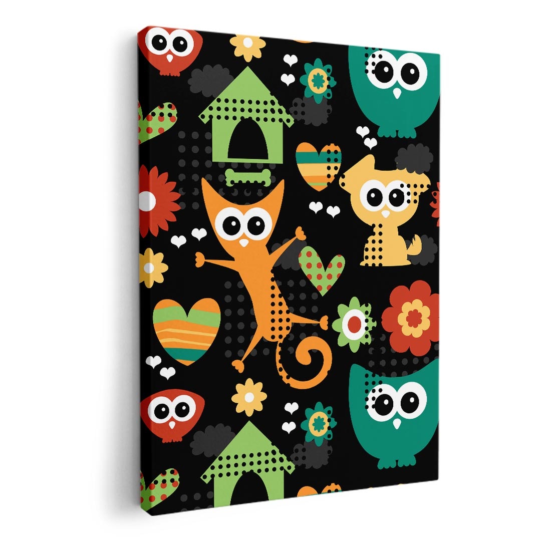 乐天商城 - アートパネル 絵 絵画 飾り 選べるサイズ 420×297 mm A3 モダン 玄関 写真 フォト インテリア おしゃれ 000070 かわいい　柄　ふくろう