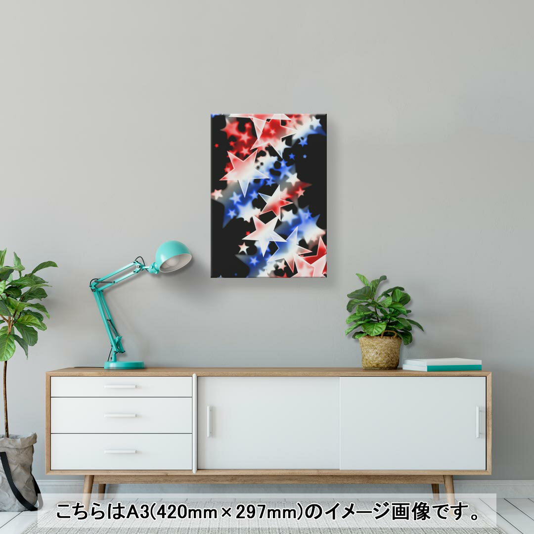 アートパネル 絵 絵画 飾り 選べるサイズ 420×297 mm A3 モダン 玄関 写真 フォト インテリア おしゃれ 005606 星　赤　青 2