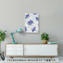 アートパネル 絵 絵画 飾り 選べるサイズ 420×297 mm A3 モダン 玄関 写真 フォト インテリア おしゃれ 008261 和風　和柄　亀　鶴　青　ブルー 2