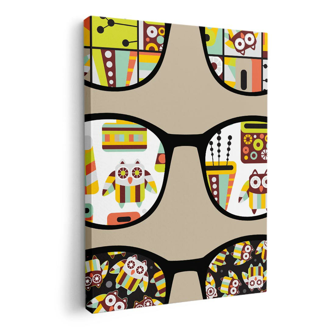 アートパネル 絵 絵画 飾り 選べるサイズ 420×297 mm A3 モダン 玄関 写真 フォト インテリア おしゃれ 004771 眼鏡　サングラス　イラスト