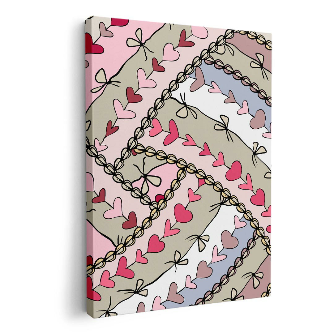 アートパネル 絵 絵画 飾り 選べるサイズ 420×297 mm A3 モダン 玄関 写真 フォト インテリア おしゃれ 005120 ハート　イラスト　模様