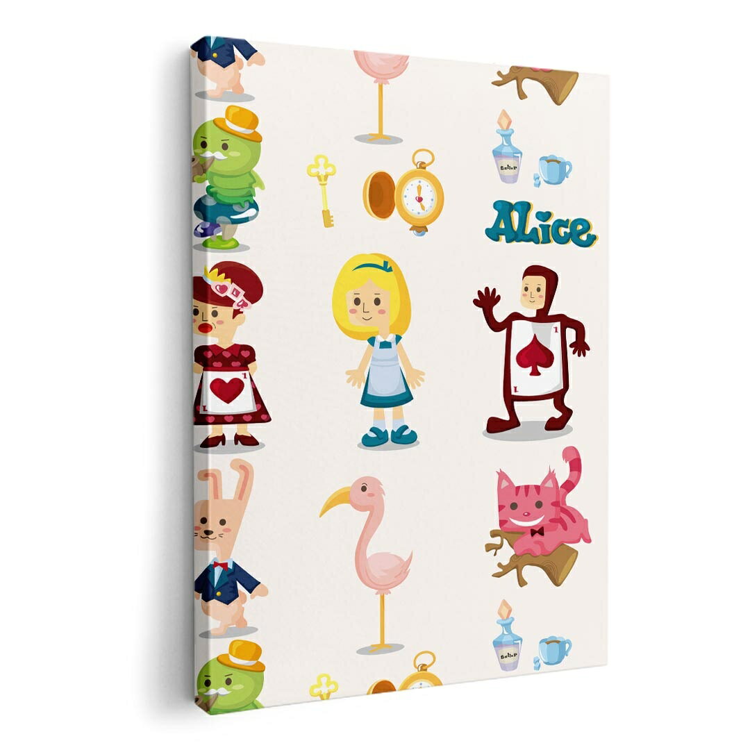 アートパネル 絵 絵画 飾り 選べるサイズ 420×297 mm A3 モダン 玄関 写真 フォト インテリア おしゃれ 007680 アリス　キャラクター　模様 kabekore-10778782 kabeコレ パッケージ画像