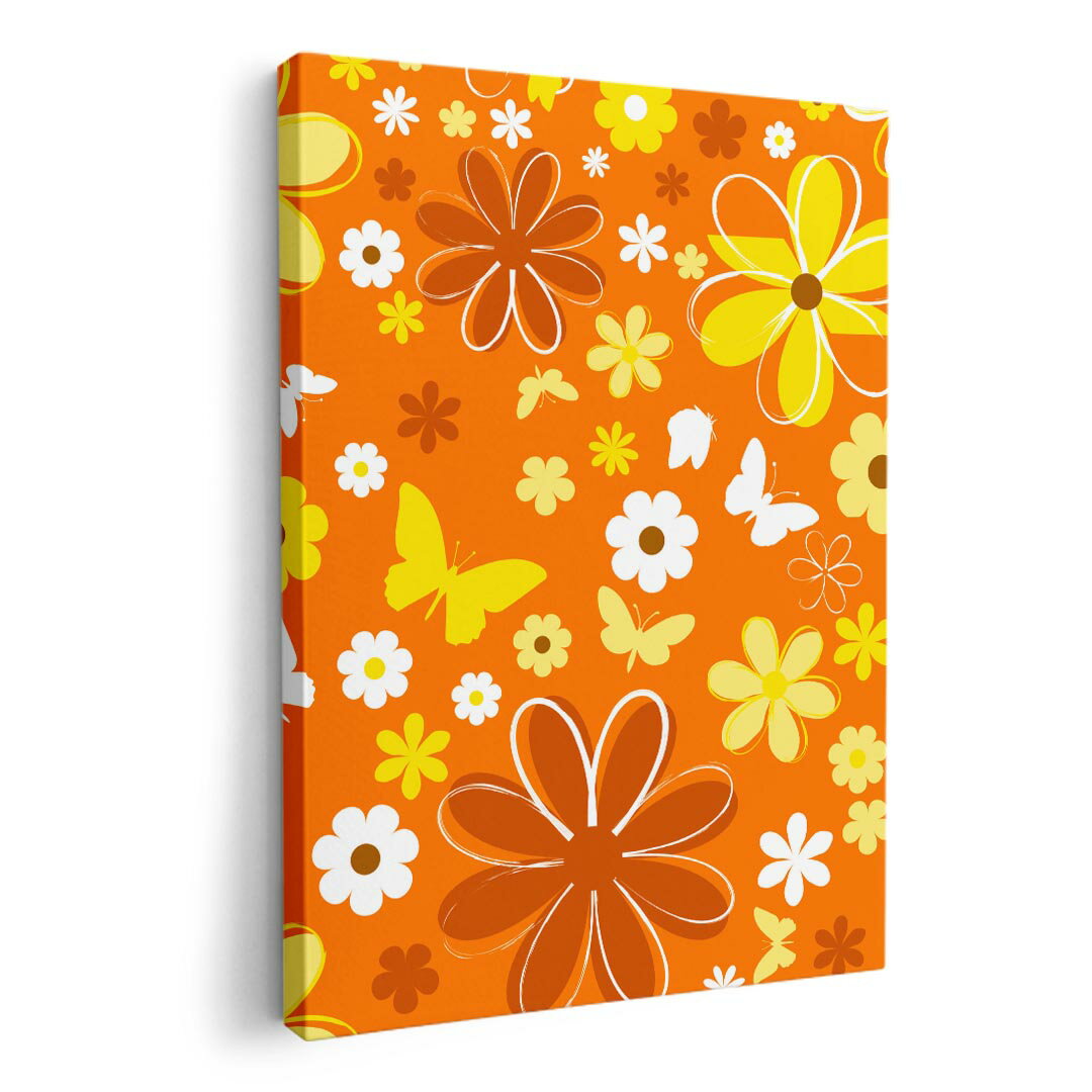 アートパネル 絵 絵画 飾り 選べるサイズ 420×297 mm A3 モダン 玄関 写真 フォト インテリア おしゃれ 007719 花　フラワー　オレンジ　模様