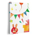 アートパネル 絵 絵画 飾り 選べるサイズ 420×297 mm A3 モダン 玄関 写真 フォト インテリア おしゃれ 008365 カラフル パーティ イラスト うさぎ くま