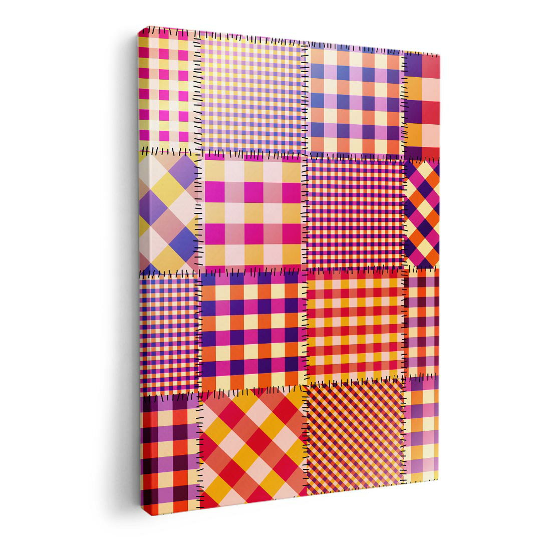 アートパネル 絵 絵画 飾り 選べるサイズ 420×297 mm A3 モダン 玄関 写真 フォト インテリア おしゃれ 008530 チェック　カラフル　模様