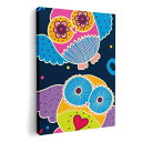 アートパネル 絵 絵画 飾り 選べるサイズ 420×297 mm A3 モダン 玄関 写真 フォト インテリア おしゃれ 008907 フクロウ カラフル イラスト(3)