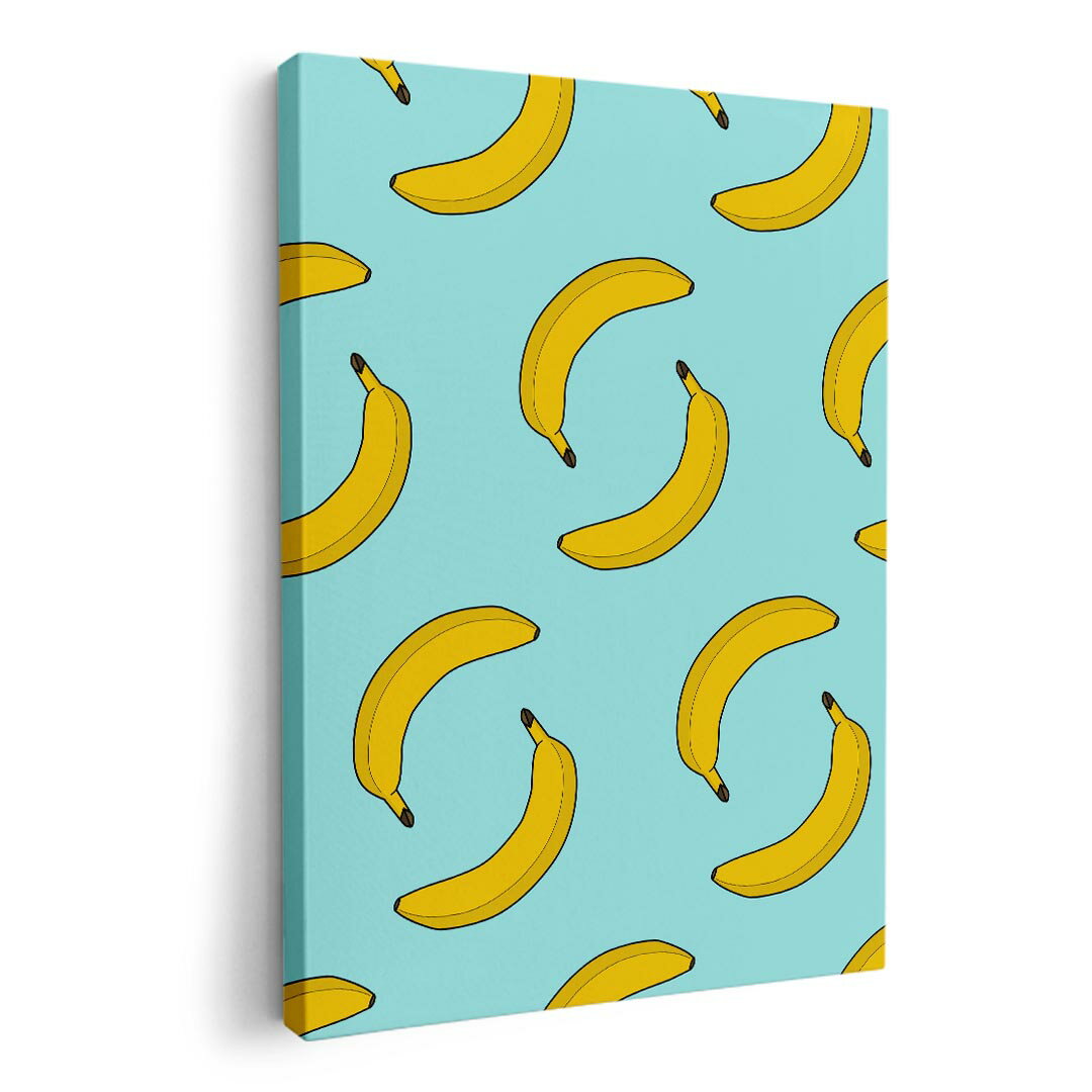 アートパネル 絵 絵画 飾り 選べるサイズ 420×297 mm A3 モダン 玄関 写真 フォト インテリア おしゃれ 010156 バナナ　模様　青