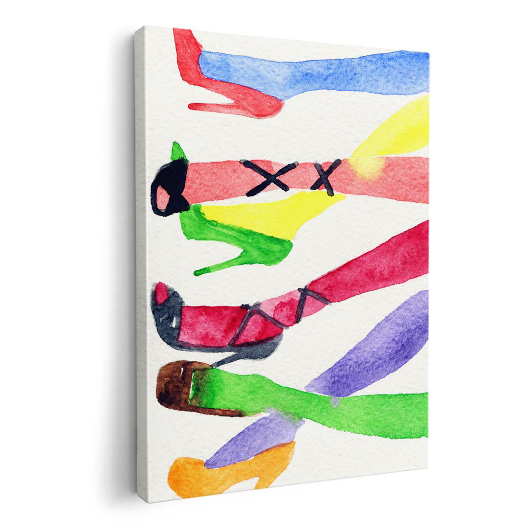 アートパネル 絵 絵画 飾り 選べるサイズ 420×297 mm A3 モダン 玄関 写真 フォト インテリア おしゃれ 010838 カラフル　靴　ファッション