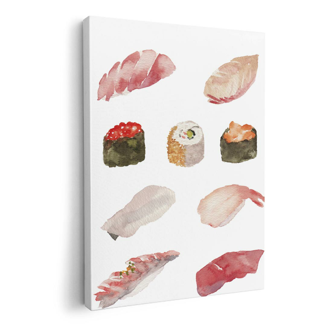 アートパネル 絵 絵画 飾り 選べるサイズ 420×297 mm A3 モダン 玄関 写真 フォト インテリア おしゃれ 015846 寿司　手描き　和食