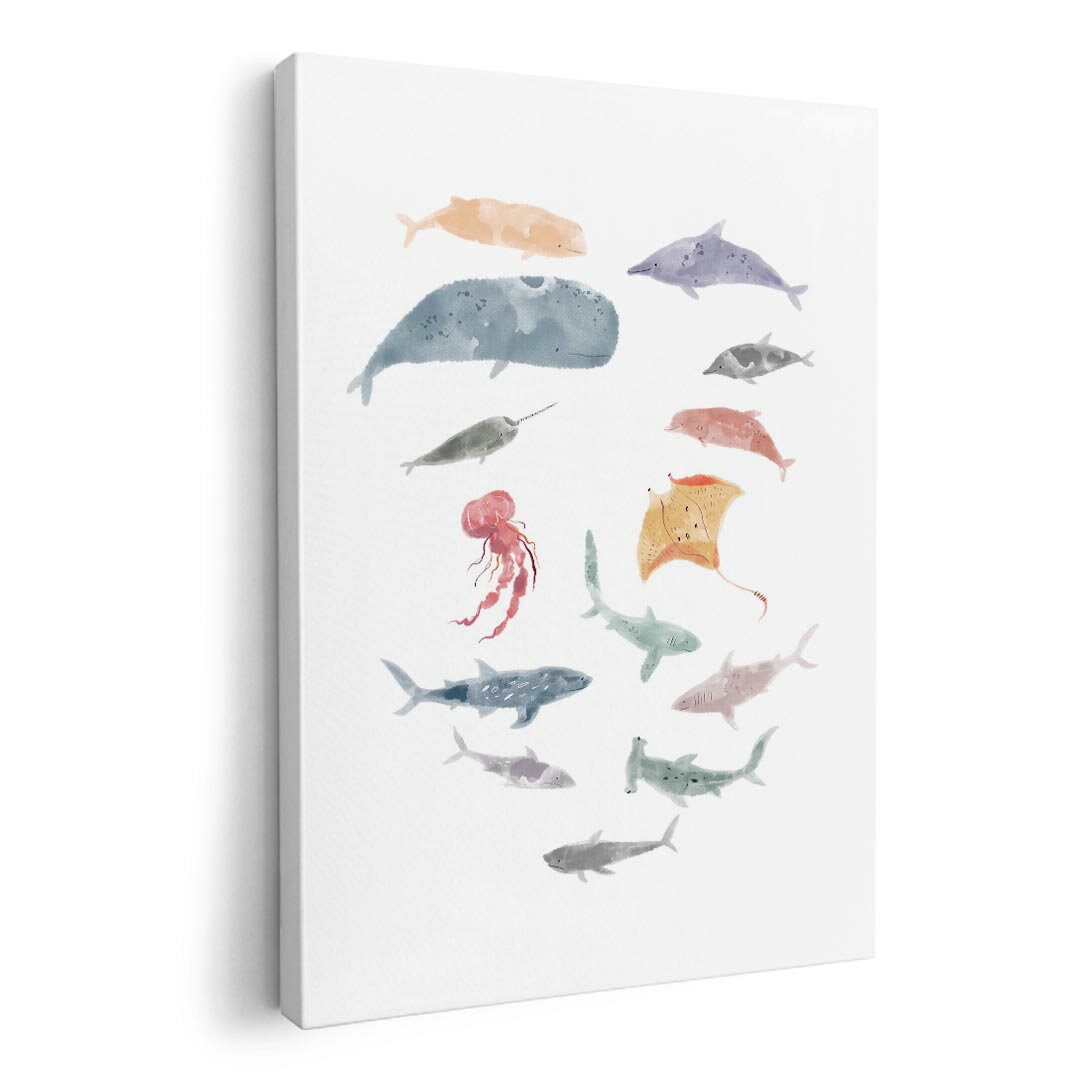 アートパネル 絵 絵画 飾り 選べるサイズ 420×297 mm A3 モダン 玄関 写真 フォト インテリア おしゃれ 019916 海の生物 かわいい