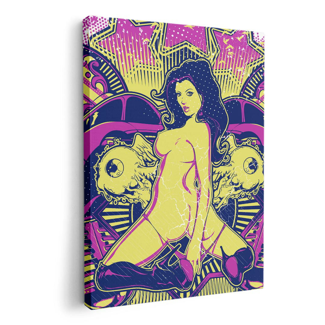 アートパネル 絵 絵画 飾り 選べるサイズ 210×297 mm A4 モダン 玄関 写真 フォト インテリア おしゃれ 002712 人物　イラスト　紫