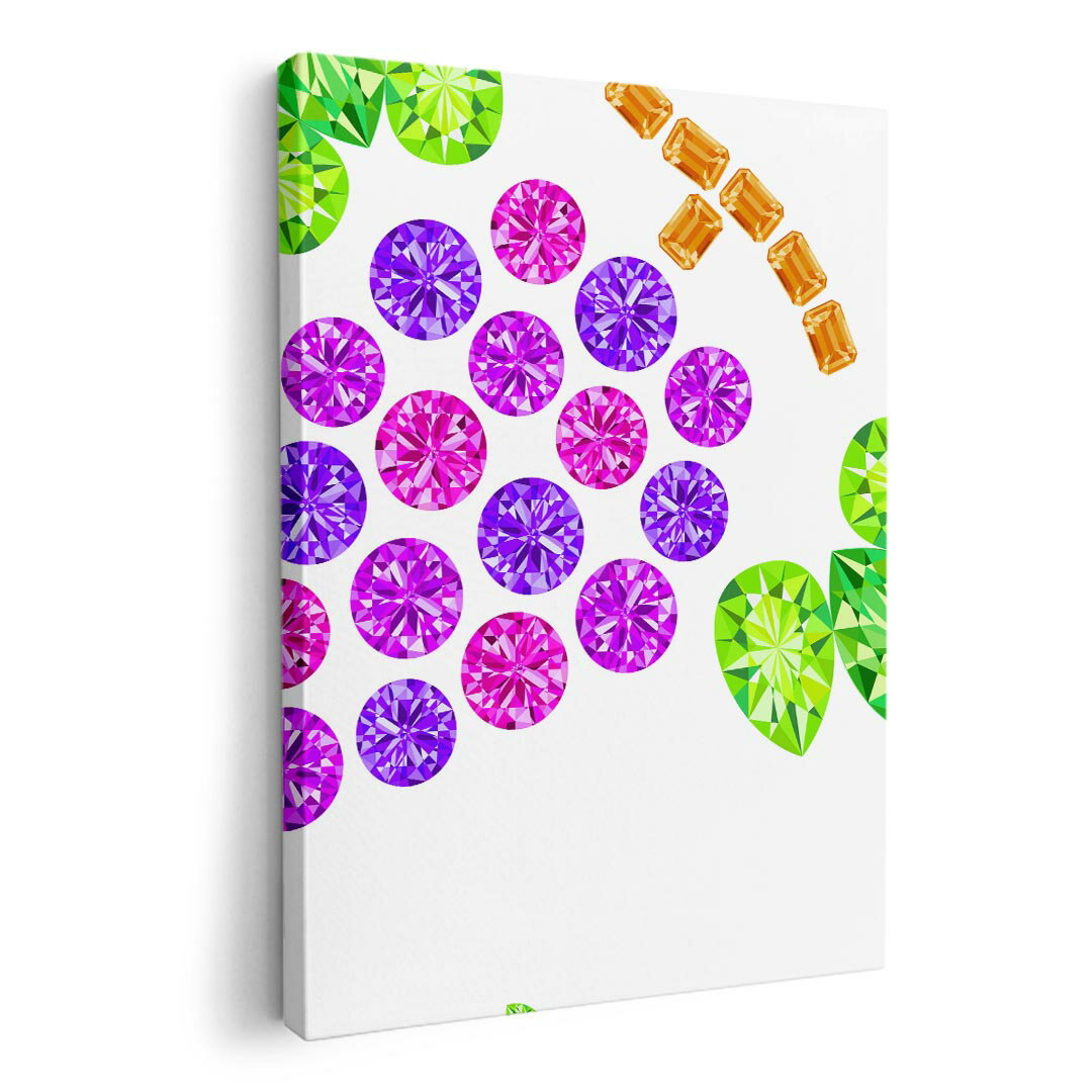 アートパネル 絵 絵画 飾り 選べるサイズ 210×297 mm A4 モダン 玄関 写真 フォト インテリア おしゃれ 005197 ぶどう　宝石　イラスト