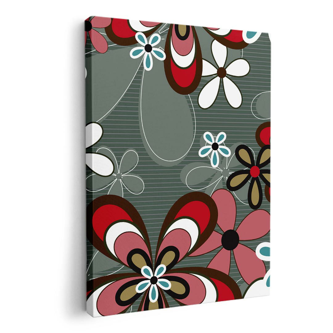 アートパネル 絵 絵画 飾り 選べるサイズ 210×297 mm A4 モダン 玄関 写真 フォト インテリア おしゃれ 005249 花　柄　グレー