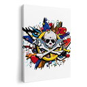 アートパネル 絵 絵画 飾り 選べるサイズ 210×297 mm A4 モダン 玄関 写真 フォト インテリア おしゃれ 007659 骸骨 ドクロ イラスト(3)