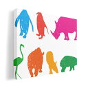 アートパネル 絵 絵画 飾り 選べるサイズ 210×297 mm A4 モダン 玄関 写真 フォト インテリア おしゃれ 008130 動物 カラフル サイ ペンギン(3)