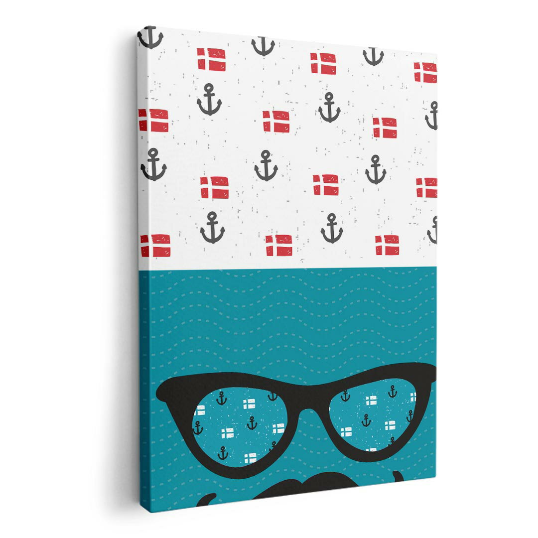 アートパネル 絵 絵画 飾り 選べるサイズ 210×297 mm A4 モダン 玄関 写真 フォト インテリア おしゃれ 012750 サングラス　ヒゲ　いかり