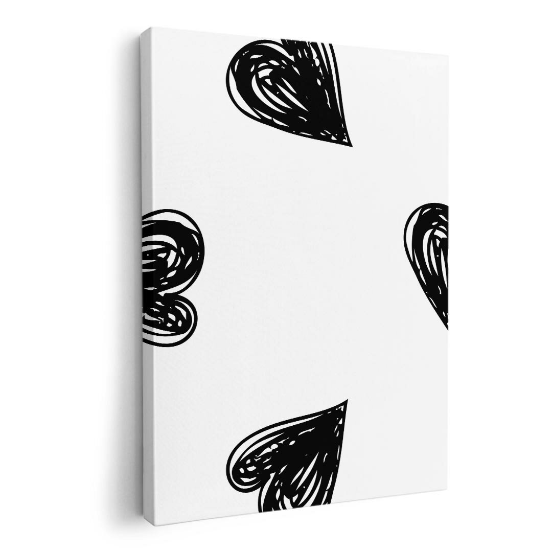 アートパネル 絵 絵画 飾り 選べるサイズ 210×297 mm A4 モダン 玄関 写真 フォト インテリア おしゃれ 012752 ハート　白黒　モノトーン