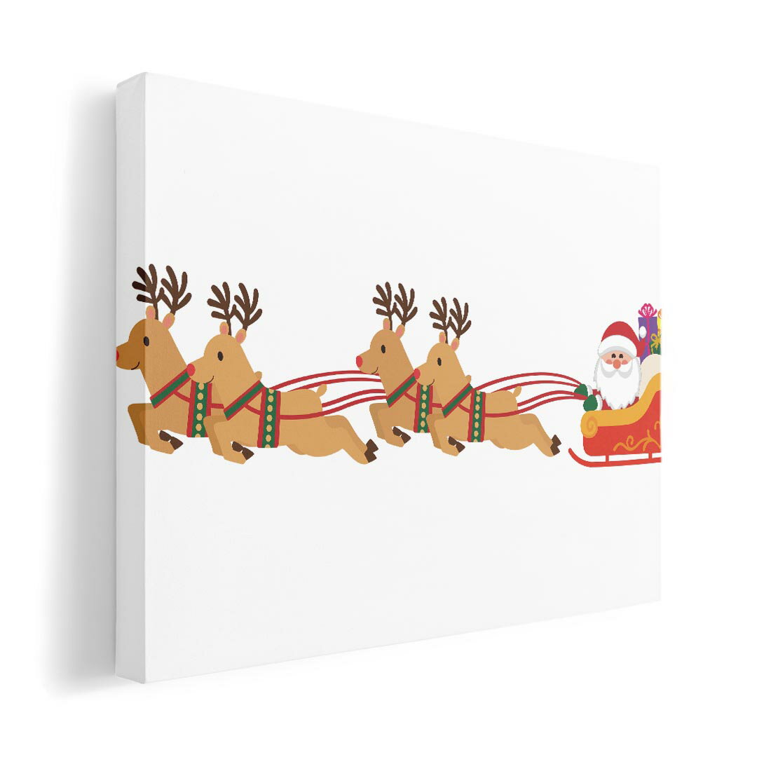 アートパネル 絵 絵画 飾り 選べるサイズ 210×297 mm A4 モダン 玄関 写真 フォト インテリア おしゃれ 013838 クリスマス　サンタ　トナカイ