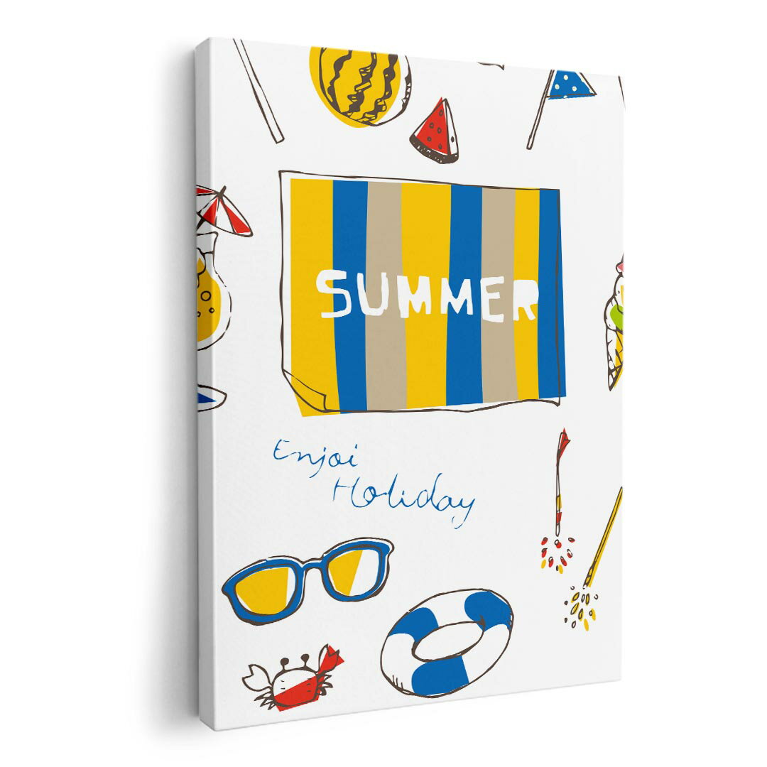 アートパネル 絵 絵画 飾り 選べるサイズ 210×297 mm A4 モダン 玄関 写真 フォト インテリア おしゃれ 014123 夏　海　うちわ