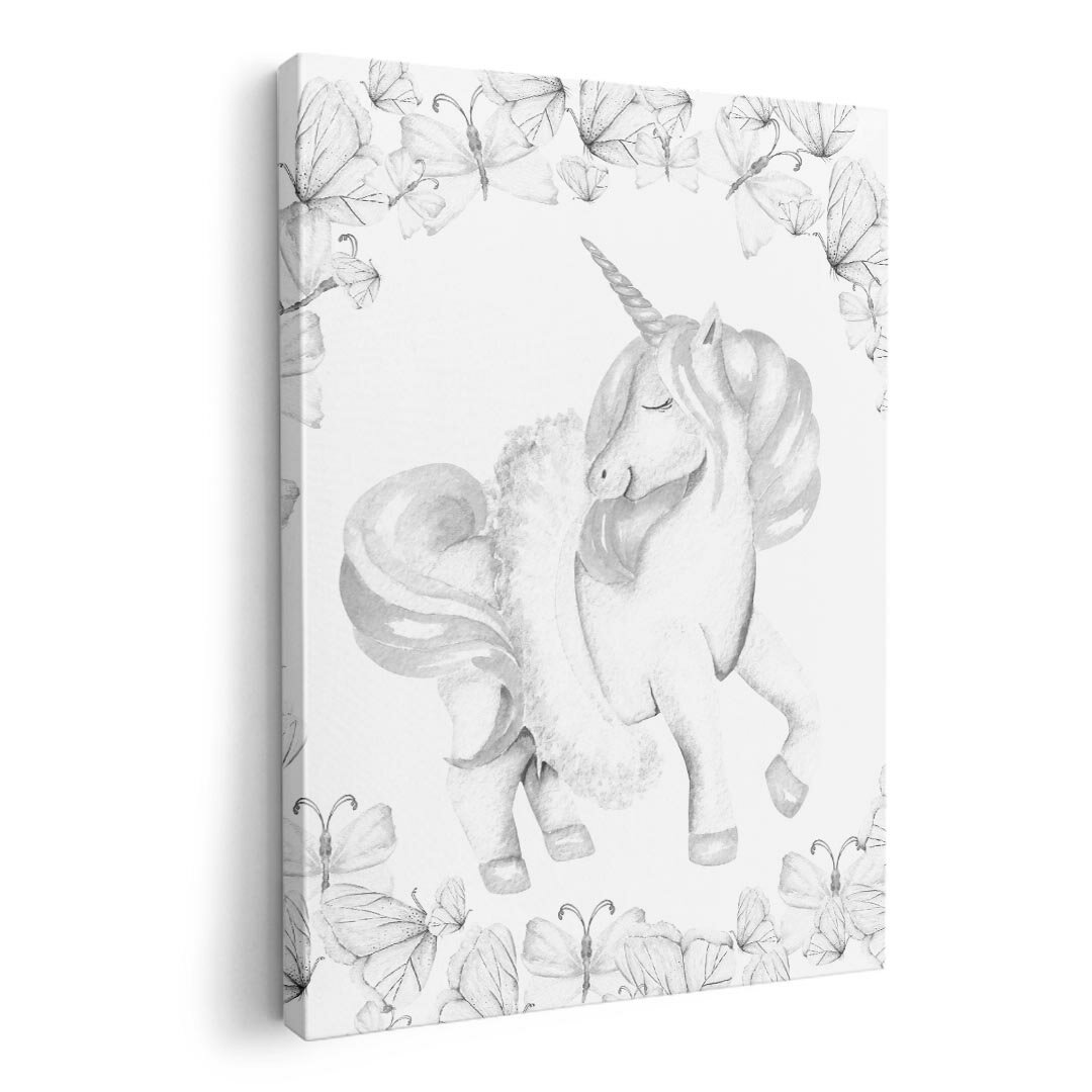 アートパネル 絵 絵画 飾り 選べるサイズ 210×297 mm A4 モダン 玄関 写真 フォト インテリア おしゃれ 014540 ユニコーン　蝶