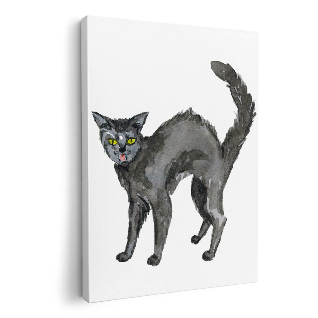 アートパネル 絵 絵画 飾り 選べるサイズ 210×297 mm A4 モダン 玄関 写真 フォト インテリア おしゃれ 014712 ハロウィン　黒猫