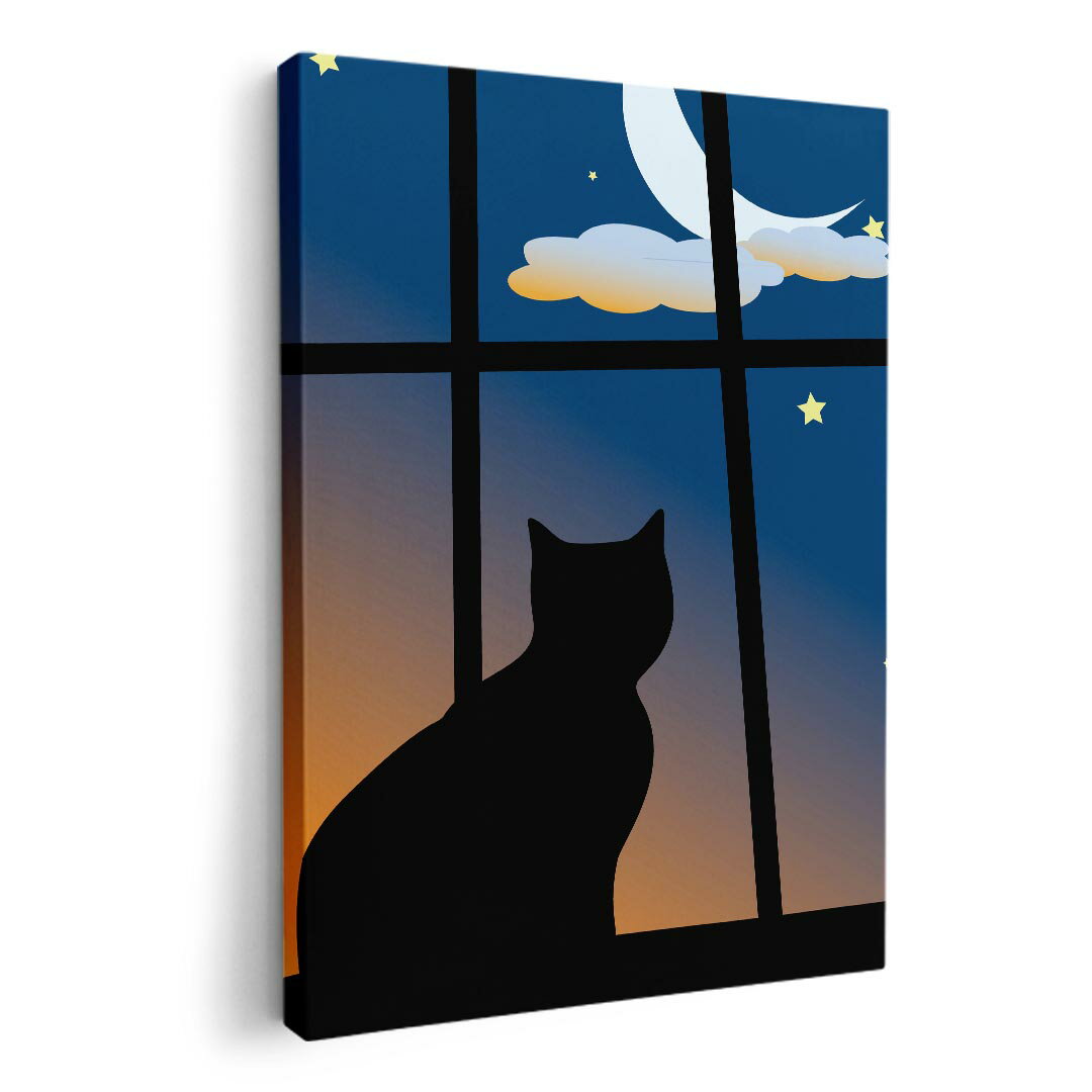 アートパネル 絵 絵画 飾り 選べるサイズ 210×148 mm A5 モダン 玄関 写真 フォト インテリア おしゃれ 001048 猫　三日月(3.0)