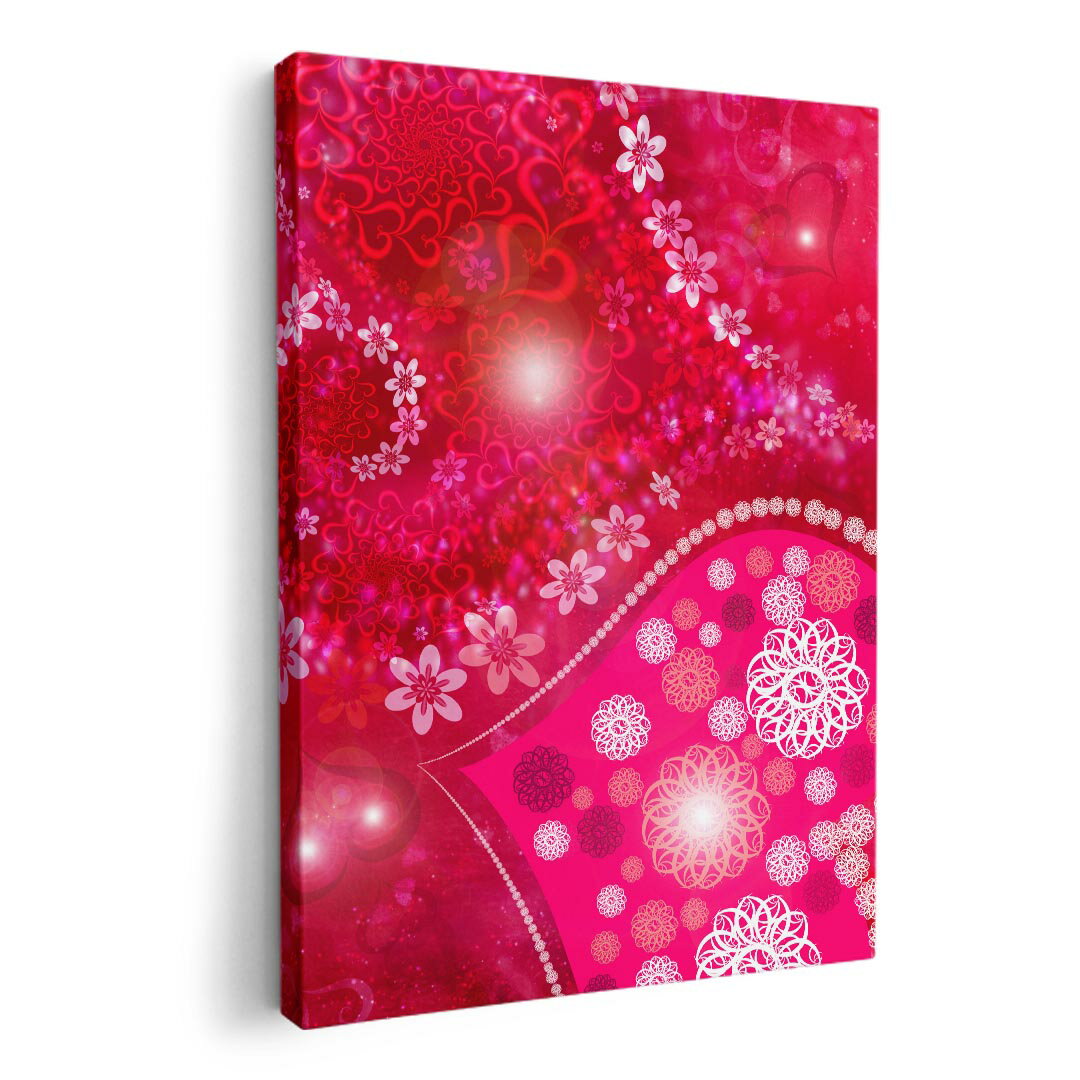 アートパネル 絵 絵画 飾り 選べるサイズ 210×148 mm A5 モダン 玄関 写真 フォト インテリア おしゃれ 001568 ハート　花