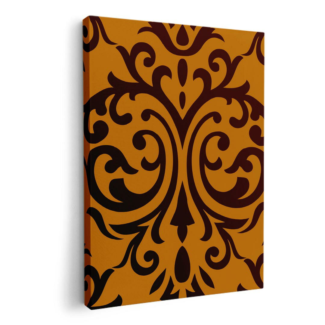 アートパネル 絵 絵画 飾り 選べるサイズ 210×148 mm A5 モダン 玄関 写真 フォト インテリア おしゃれ 003865 模様　エレガント　オレンジ　黒