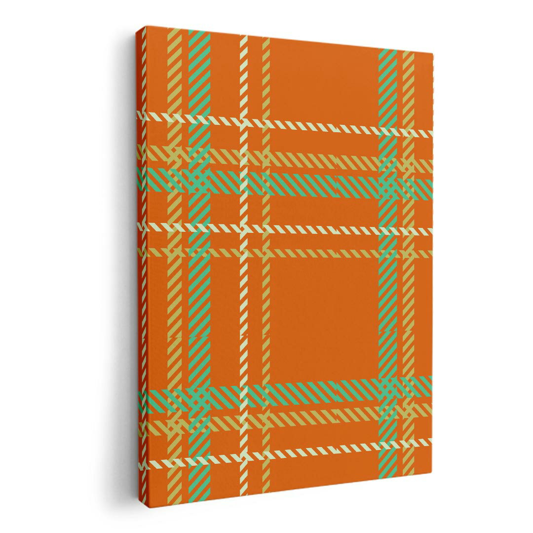 アートパネル 絵 絵画 飾り 選べるサイズ 210×148 mm A5 モダン 玄関 写真 フォト インテリア おしゃれ 004038 チェック　緑　オレンジ