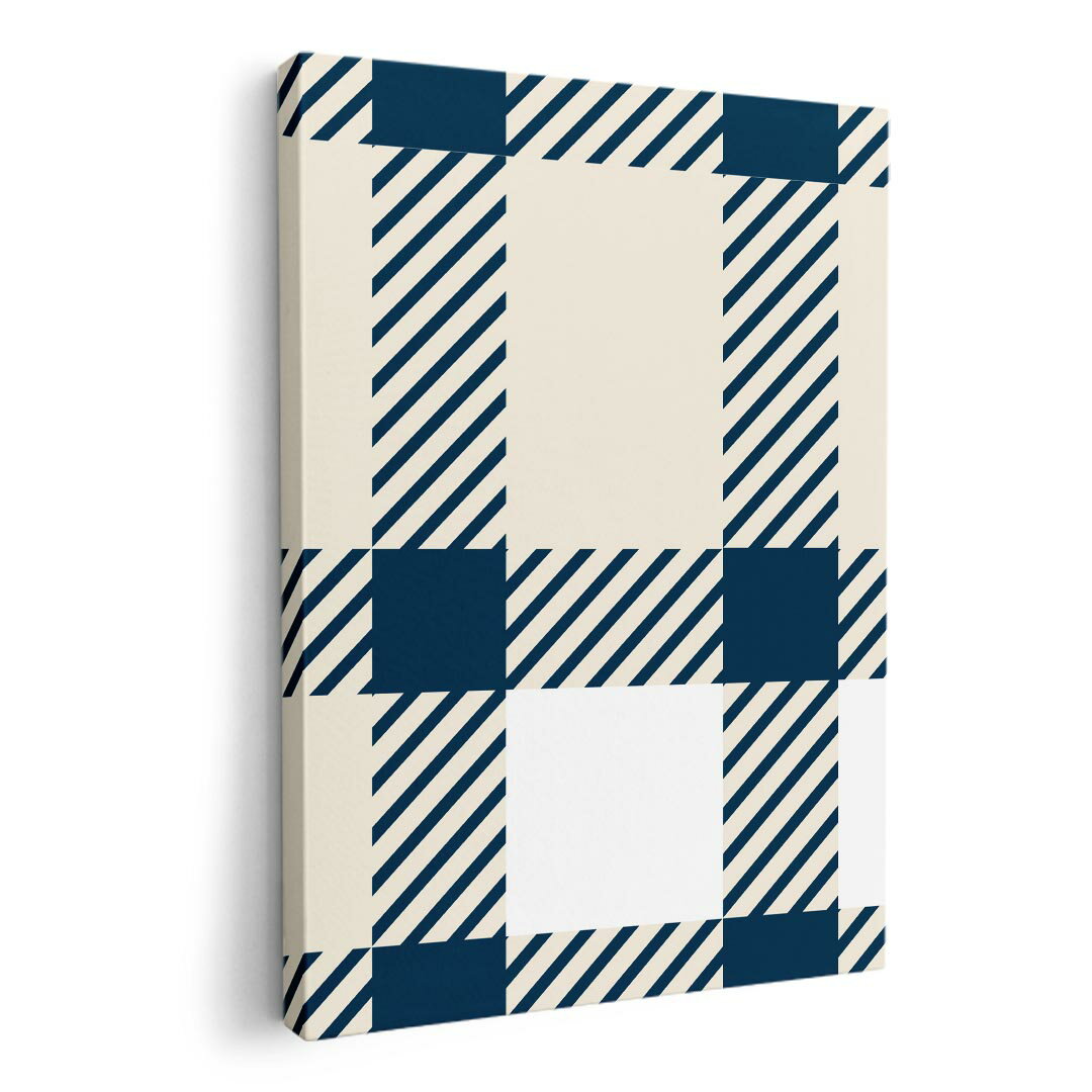 アートパネル 絵 絵画 飾り 選べるサイズ 210×148 mm A5 モダン 玄関 写真 フォト インテリア おしゃれ 004261 チェック　紺　白