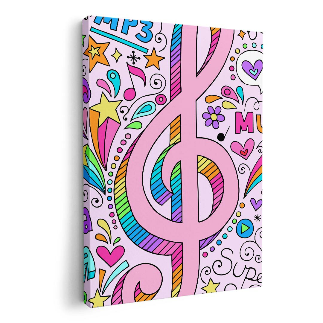 アートパネル 絵 絵画 飾り 選べるサイズ 210×148 mm A5 モダン 玄関 写真 フォト インテリア おしゃれ 005696 音符　音楽　カラフル