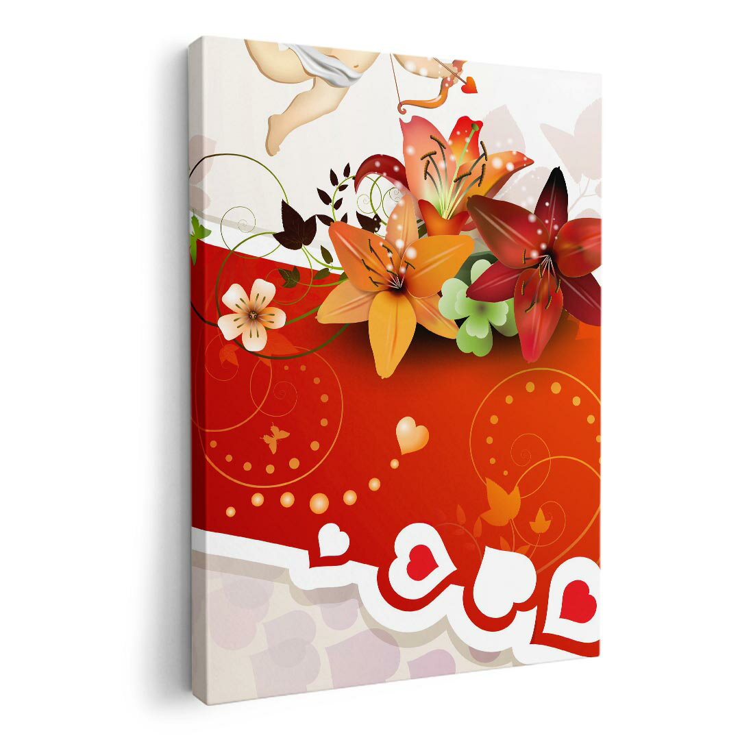 アートパネル 絵 絵画 飾り 選べるサイズ 210×148 mm A5 モダン 玄関 写真 フォト インテリア おしゃれ 006579 ハート　花　フラワー