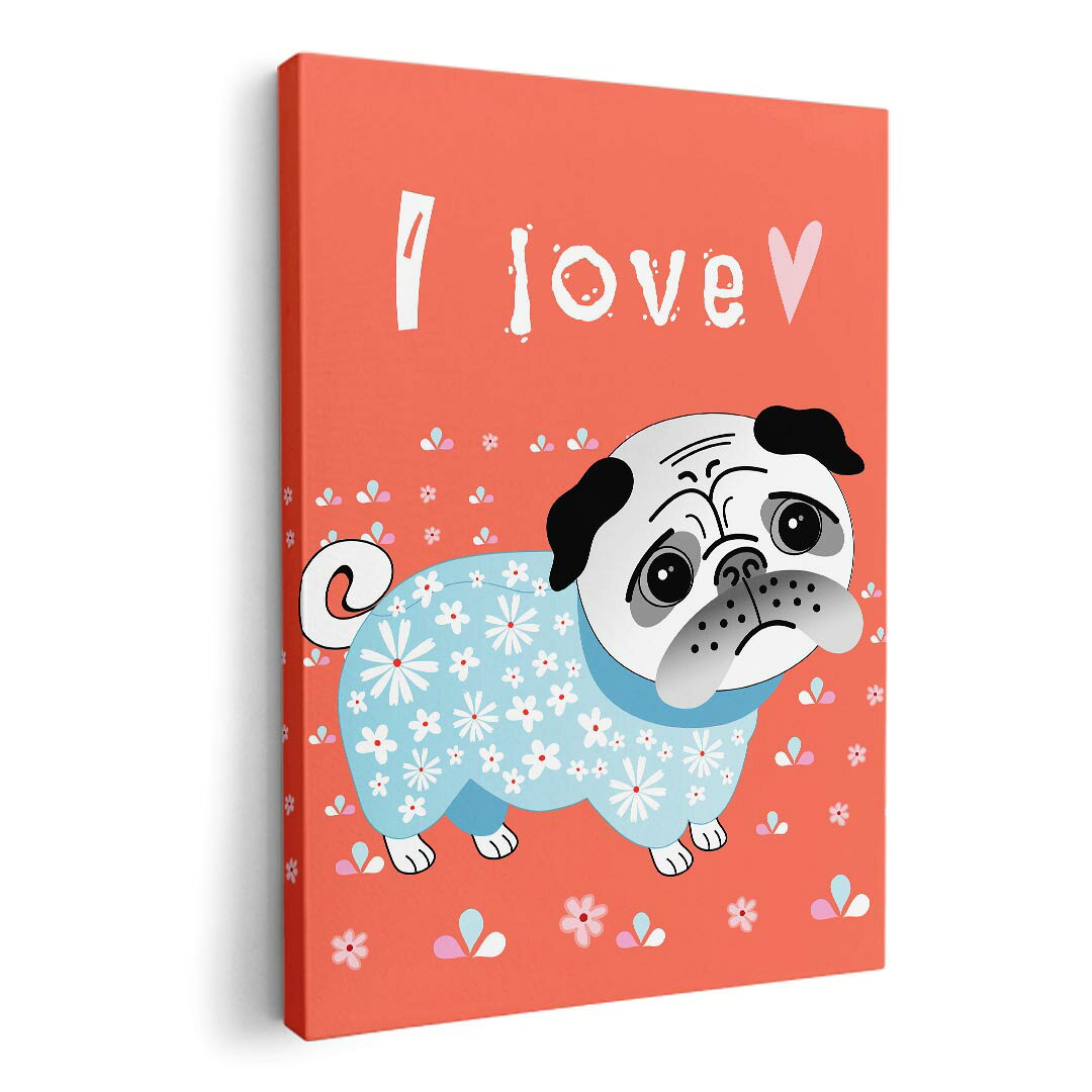 アートパネル 絵 絵画 飾り 選べるサイズ 210×148 mm A5 モダン 玄関 写真 フォト インテリア おしゃれ 007329 犬　花　フラワー　イラスト