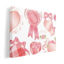 アートパネル 絵 絵画 飾り 選べるサイズ 210×148 mm A5 モダン 玄関 写真 フォト インテリア おしゃれ 008301 バレンタイン ピンク リボン ハート