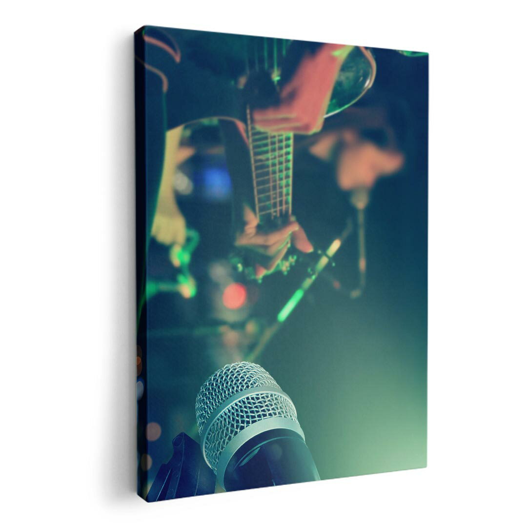 アートパネル 絵 絵画 飾り 選べるサイズ 210×148 mm A5 モダン 玄関 写真 フォト インテリア おしゃれ 012493 ギター　マイク　写真