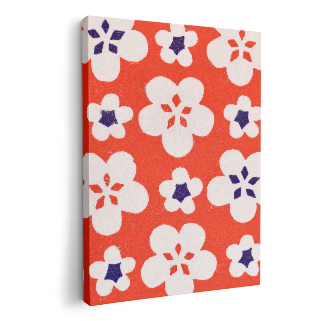 アートパネル 絵 絵画 飾り 選べるサイズ 210×148 mm A5 モダン 玄関 写真 フォト インテリア おしゃれ 014535 小花柄　赤　レトロ