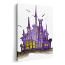 アートパネル 絵 絵画 飾り 選べるサイズ 210×148 mm A5 モダン 玄関 写真 フォト インテリア おしゃれ 014711 ハロウィン 城 コウモリ(3)