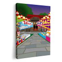 アートパネル 絵 絵画 飾り 選べるサイズ 210×148 mm A5 モダン 玄関 写真 フォト インテリア おしゃれ 014868 お祭り 風景 テキ屋 屋台