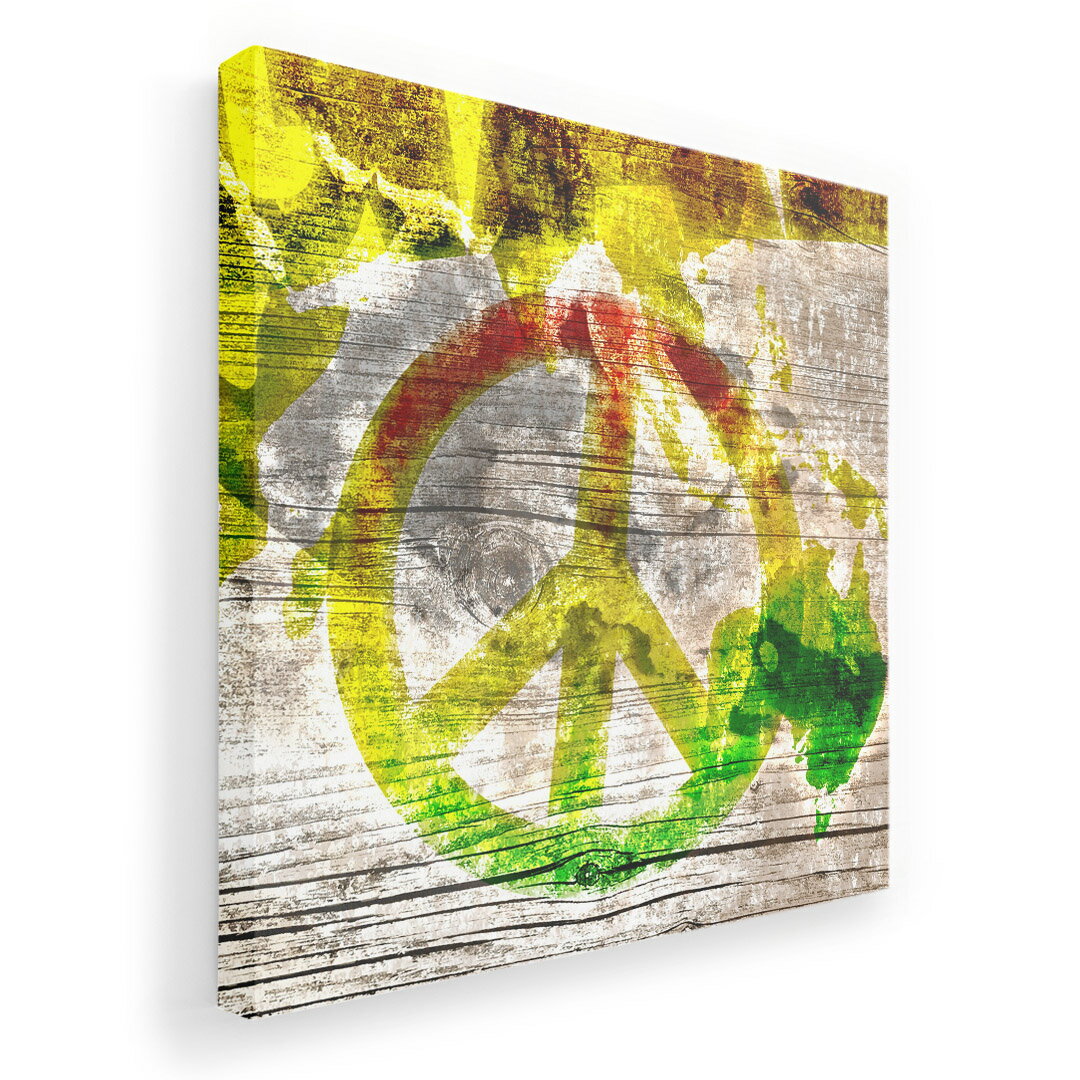 アートパネル 絵 絵画 飾り 選べるサイズ 333×333mm 正方 スクエア モダン 玄関 写真 フォト インテリア おしゃれ 000144 レゲエ　ラスタカラー　ピース