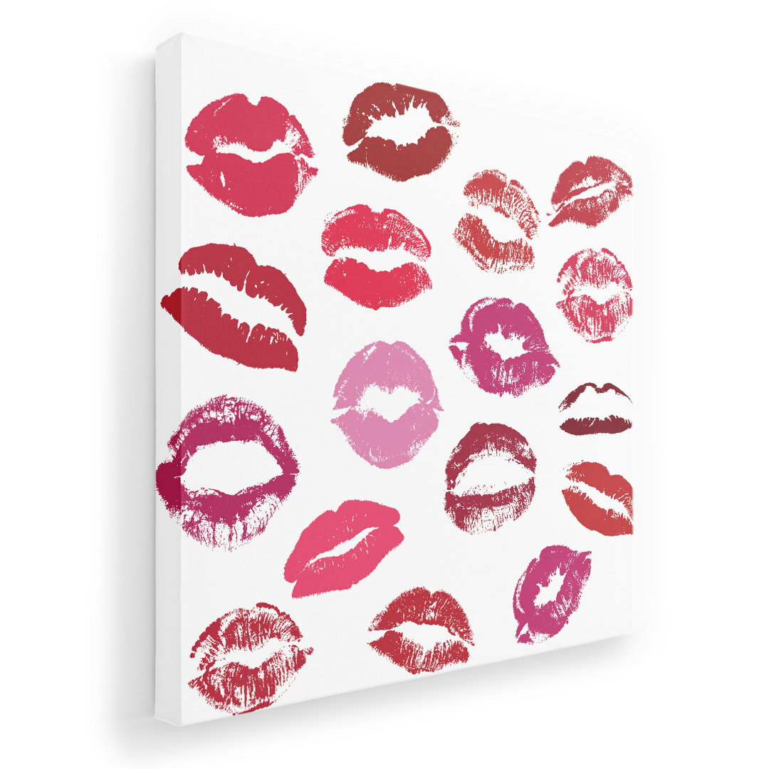 アートパネル 絵 絵画 飾り 選べるサイズ 333×333mm 正方 スクエア モダン 玄関 写真 フォト インテリア おしゃれ 000152 くちびる　キスマーク　リップ