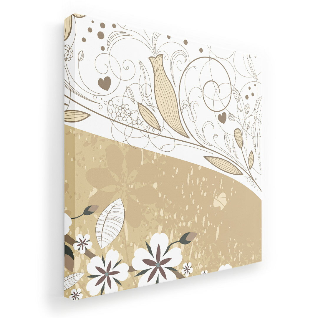 アートパネル 絵 絵画 飾り 選べるサイズ 455×455mm 正方 スクエア モダン 玄関 写真 フォト インテリア おしゃれ 000200 花　バイカラー　茶色