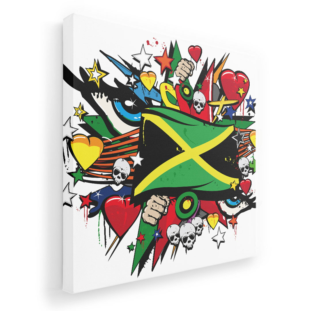アートパネル 絵 絵画 飾り 選べるサイズ 455×455mm 正方 スクエア モダン 玄関 写真 フォト インテリア おしゃれ 000270 ジャマイカ　レゲエ　HIPHOP