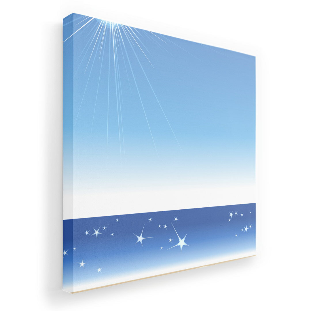 アートパネル 絵 絵画 飾り 選べるサイズ 455×455mm 正方 スクエア モダン 玄関 写真 フォト インテリア おしゃれ 001425 海　砂浜　太陽