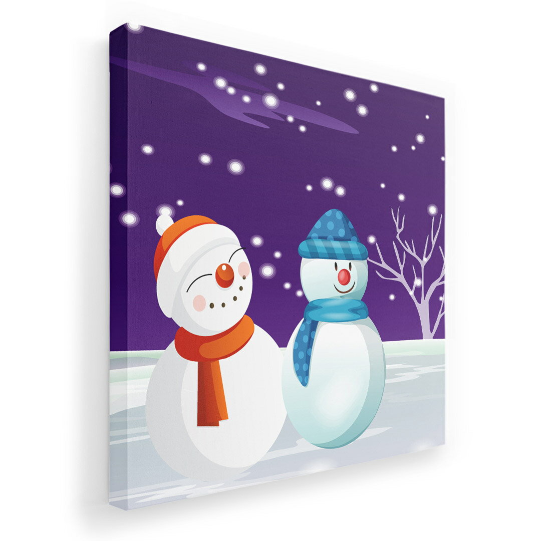 Rakuten - アートパネル 絵 絵画 飾り 選べるサイズ 455×455mm 正方 スクエア モダン 玄関 写真 フォト インテリア おしゃれ 001498 雪　冬　雪だるま