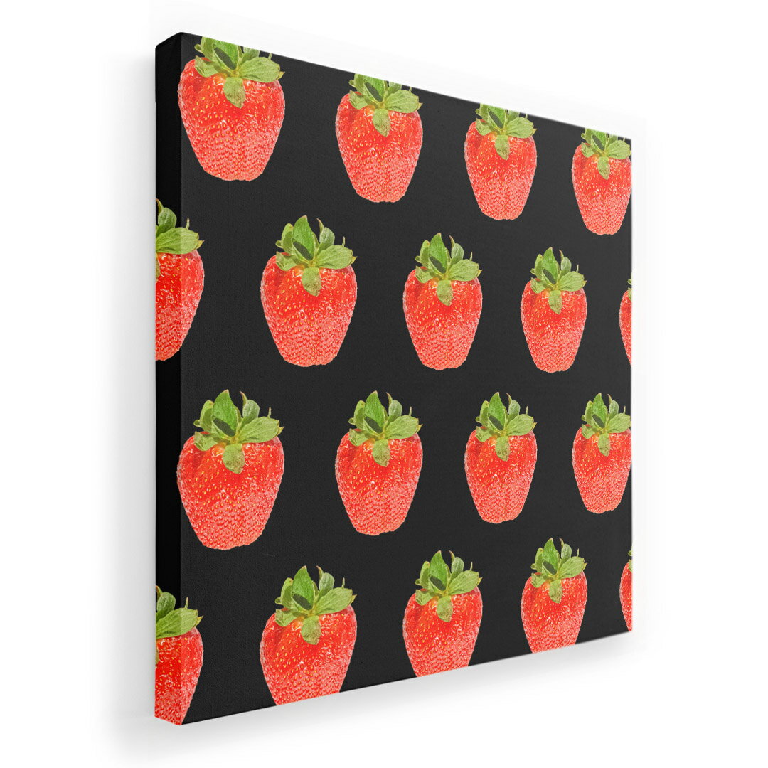 アートパネル 絵 絵画 飾り 選べるサイズ 333×333mm 正方 スクエア モダン 玄関 写真 フォト インテリア おしゃれ 001533 苺　果実