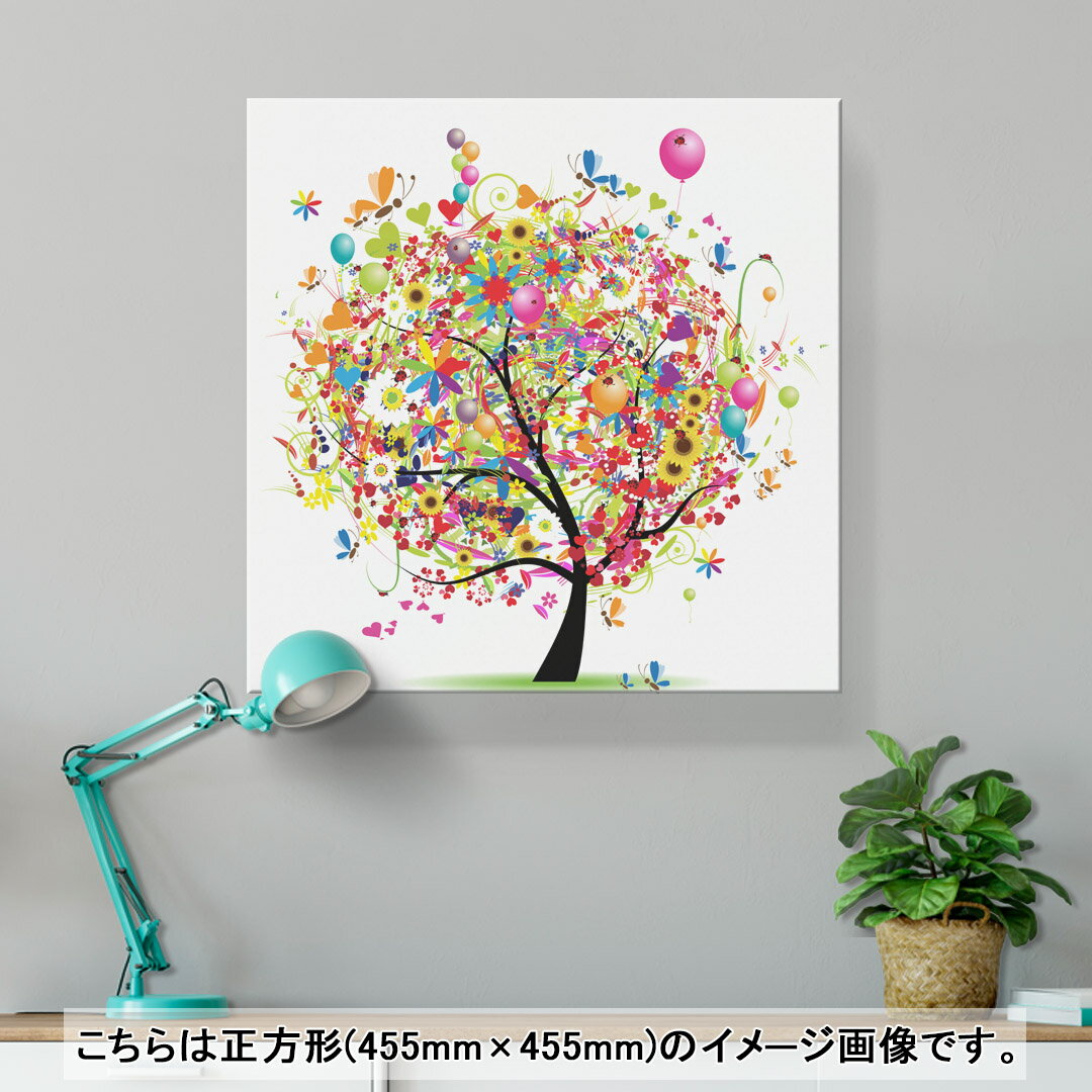 アートパネル 絵 絵画 飾り 選べるサイズ 333×333mm 正方 スクエア モダン 玄関 写真 フォト インテリア おしゃれ 002760 イラスト　カラフル 2