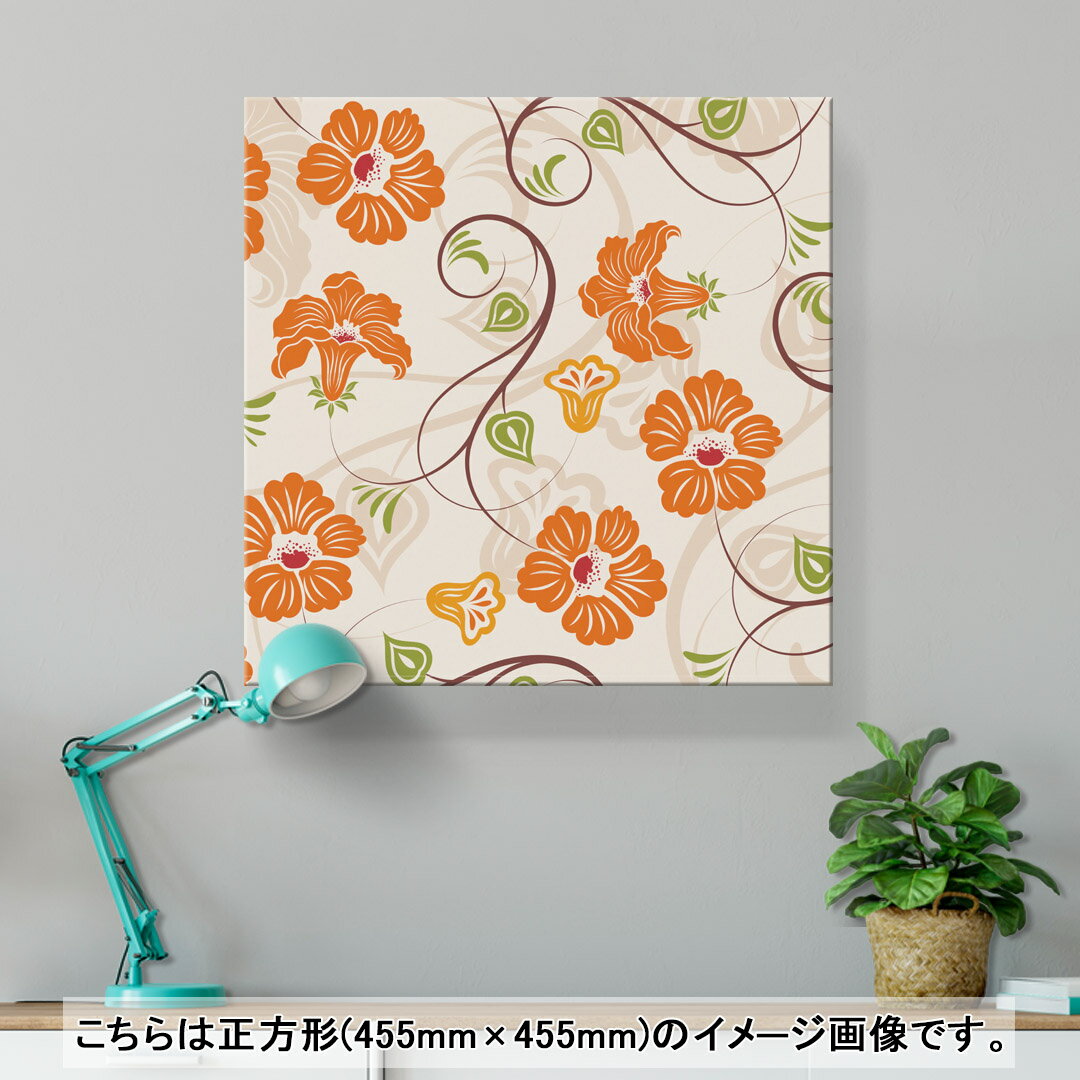 アートパネル 絵 絵画 飾り 選べるサイズ 455×455mm 正方 スクエア モダン 玄関 写真 フォト インテリア おしゃれ 003723 花　フラワー　オレンジ 2