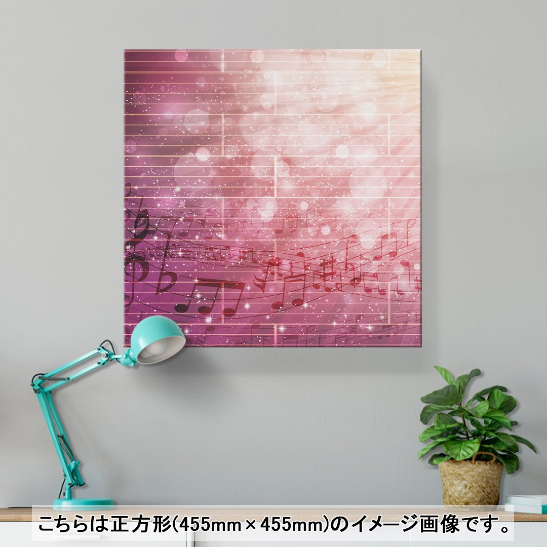 kabeコレのアートパネル 絵 絵画 飾り 選べるサイズ 333×333mm 正方 スクエア モダン 玄関 写真 フォト インテリア おしゃれ 006875 音符　楽譜｜アングル2